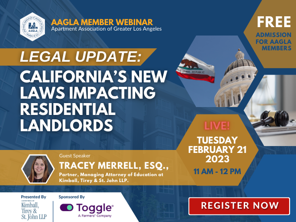 LEGAL UPDATE: California’s New Laws Impacting Residential Landlords